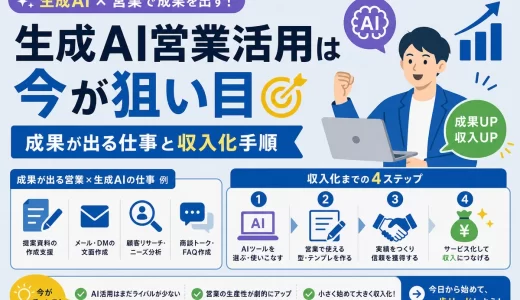 生成AI営業活用は今が狙い目｜成果が出る仕事と収入化手順