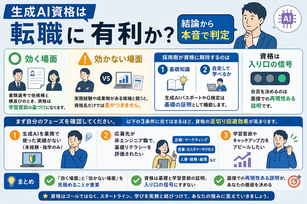生成AI資格は転職に有利か？結論から本音で判定