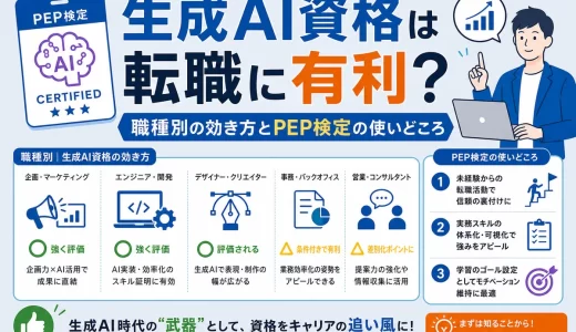 生成AI資格は転職に有利？職種別の効き方とPEP検定の使いどころ