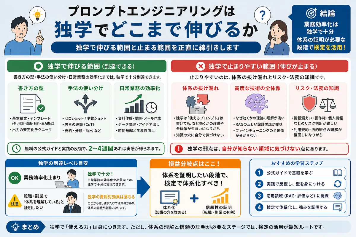 プロンプトエンジニアリングは独学でどこまで伸びるか