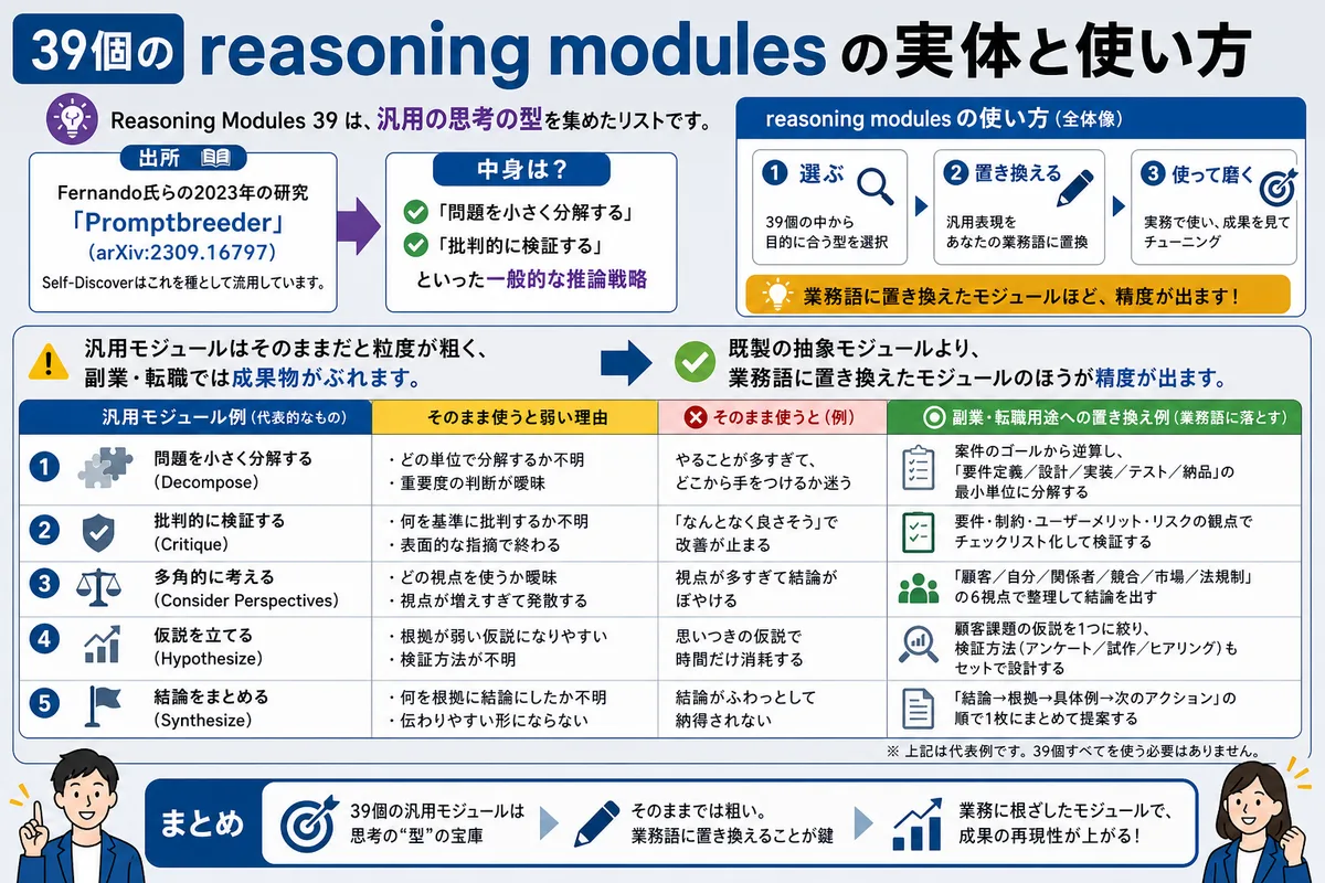 39個のreasoning modulesの実体と使い方