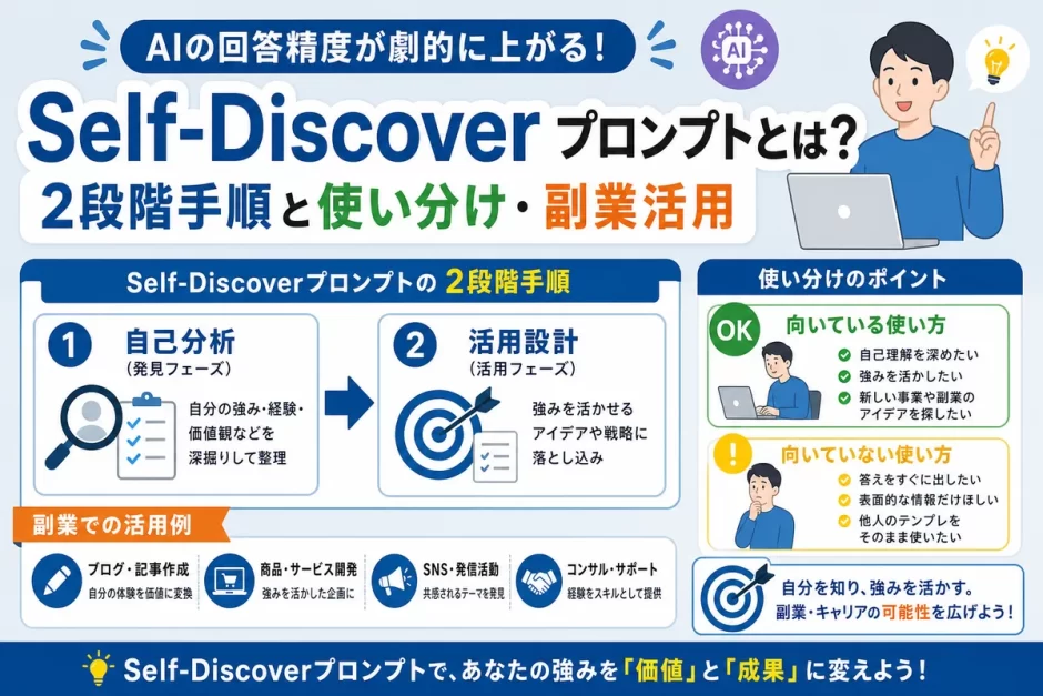 Self-Discoverプロンプトとは？2段階手順と使い分け・副業活用
