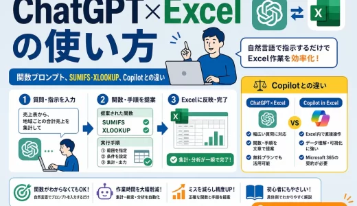 ChatGPT×Excelの使い方｜関数プロンプト、SUMIFS・XLOOKUP、Copilotとの違い