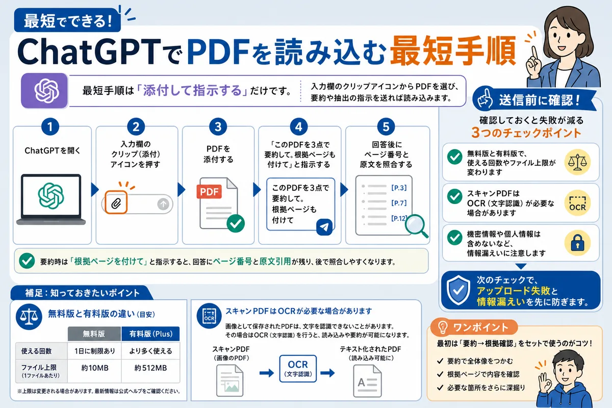 ChatGPTでPDFを読み込む最短手順