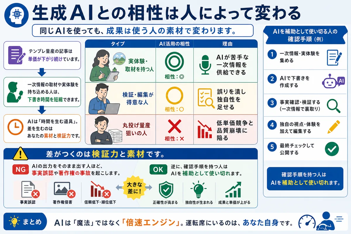 生成AIとの相性は人によって変わる