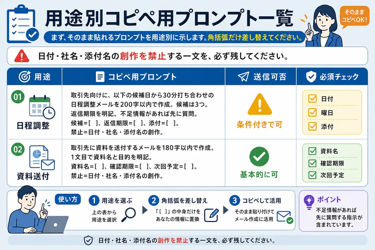 用途別コピペ用プロンプト一覧