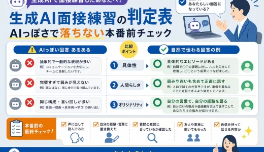 生成AI面接練習の判定表｜AIっぽさで落ちない本番前チェック