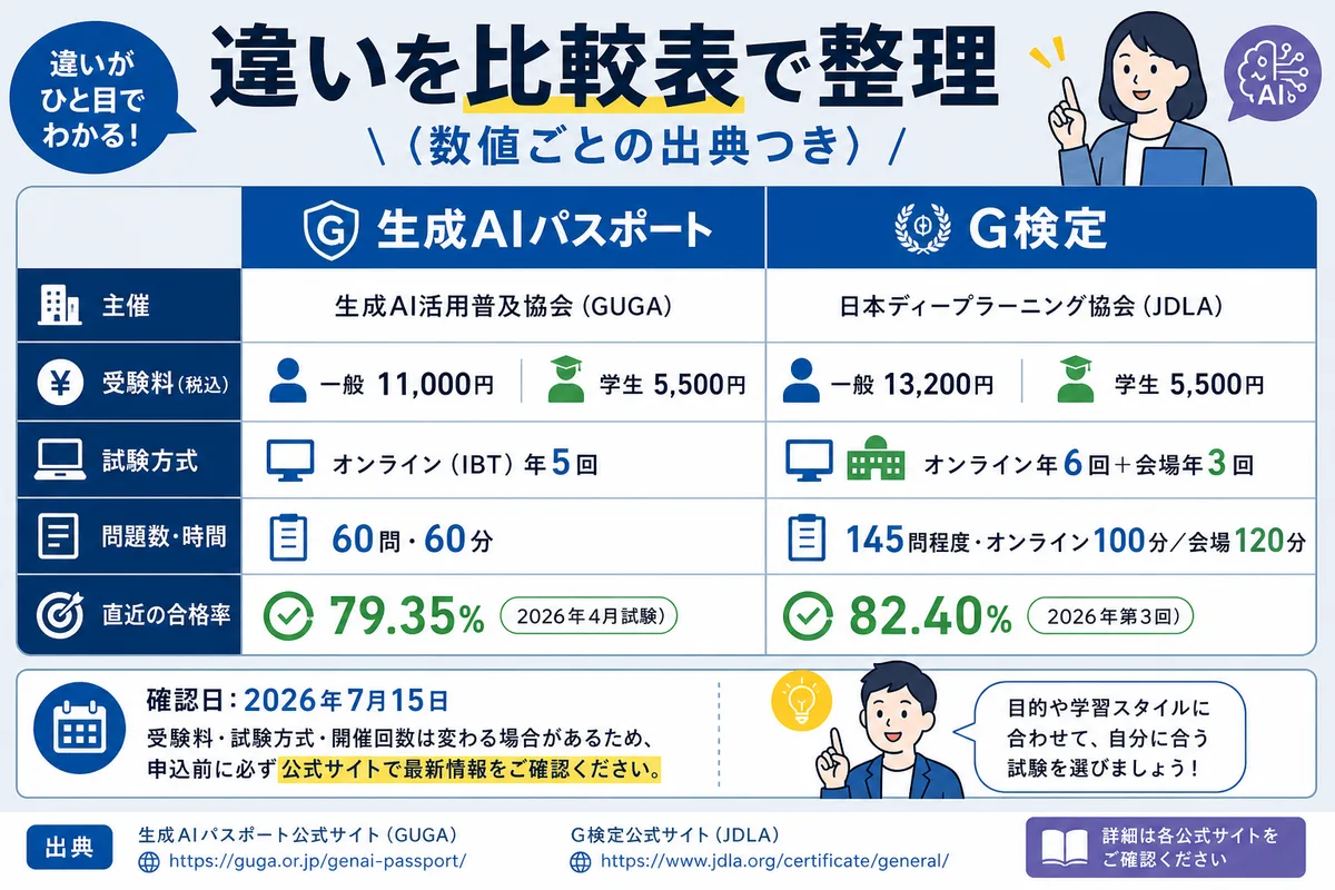 違いを比較表で整理（数値ごとの出典つき）