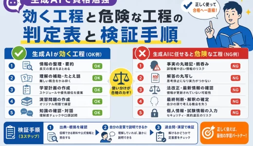 生成AIで資格勉強｜効く工程と危険な工程の判定表と検証手順