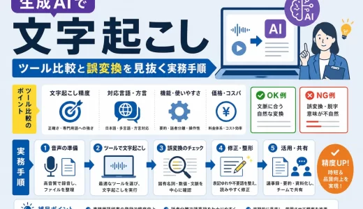生成AIで文字起こし｜ツール比較と誤変換を見抜く実務手順