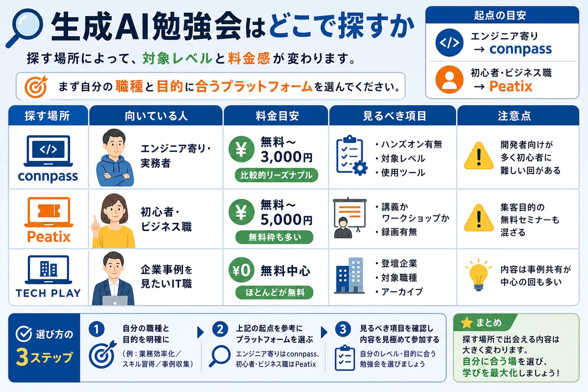 生成AI勉強会はどこで探すか