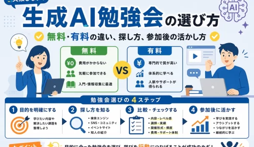 生成AI勉強会の選び方｜無料・有料の違い、探し方、参加後の活かし方