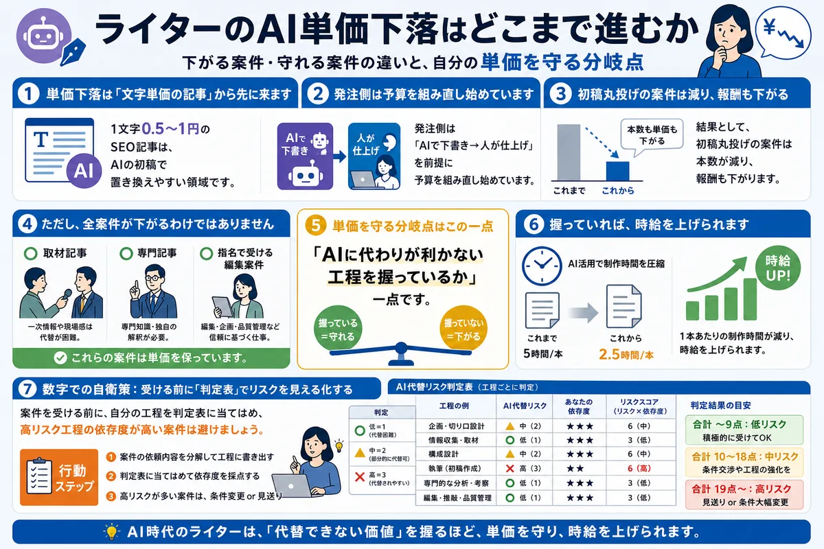 ライターのAI単価下落はどこまで進むか