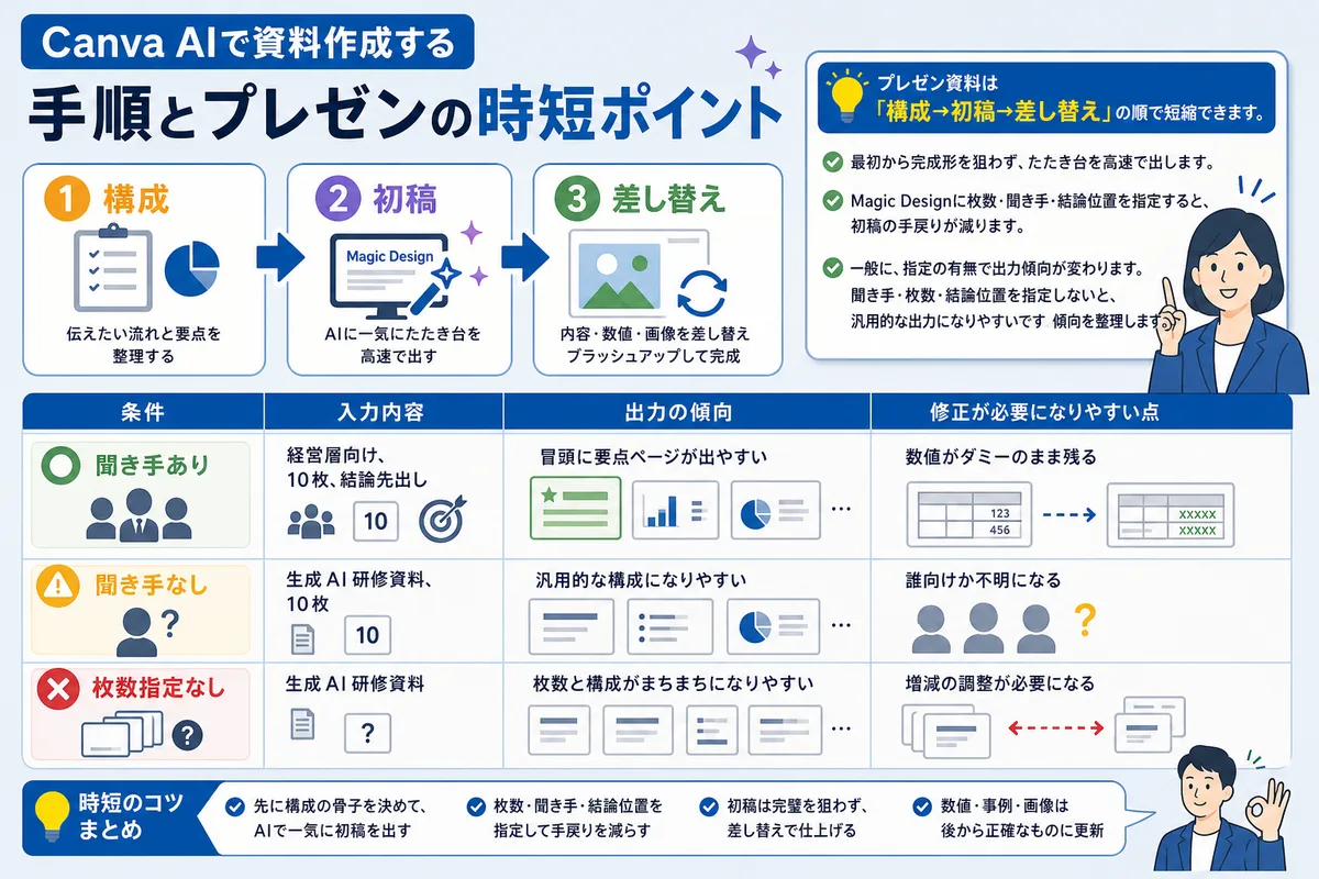 Canva AIで資料作成する手順とプレゼンの時短ポイント