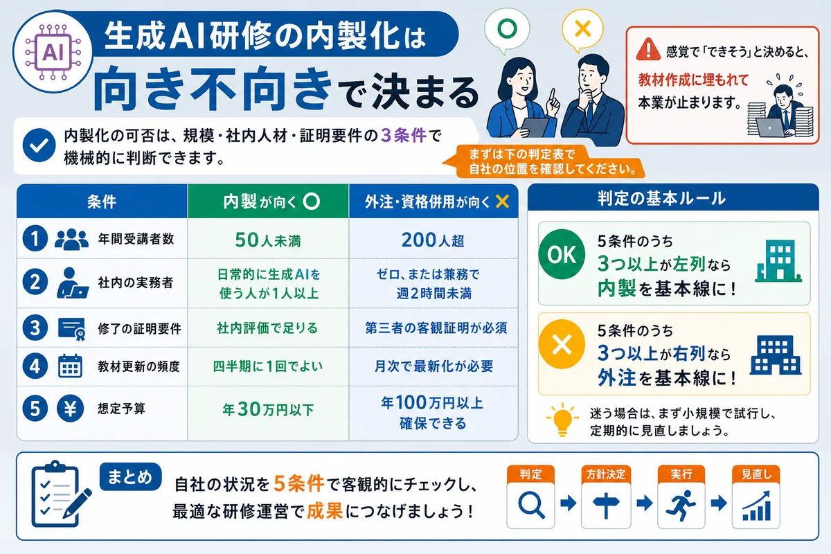 生成AI研修の内製化は向き不向きで決まる