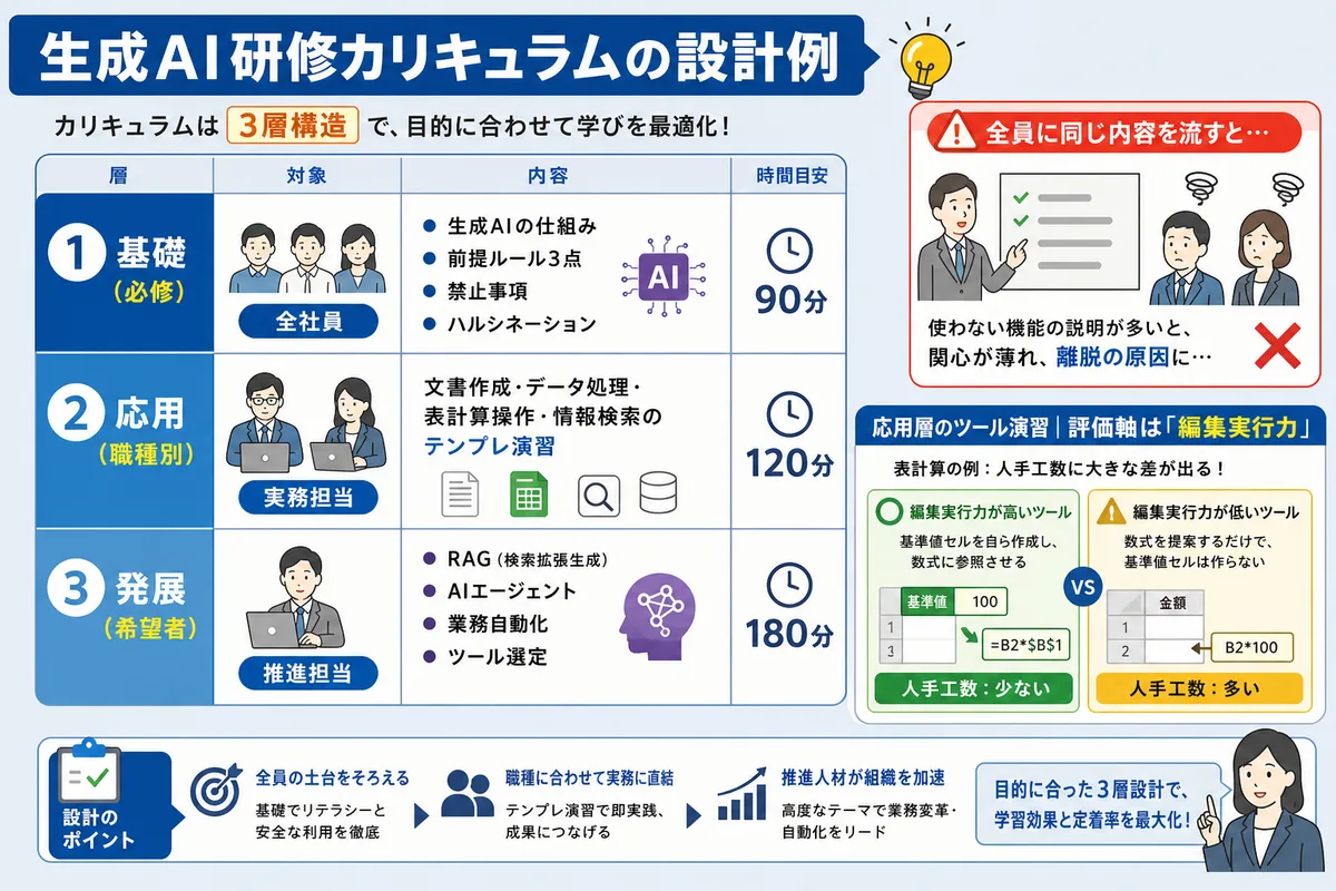 生成AI研修カリキュラムの設計例