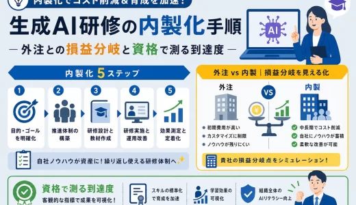 生成AI研修の内製化手順｜外注との損益分岐と資格で測る到達度
